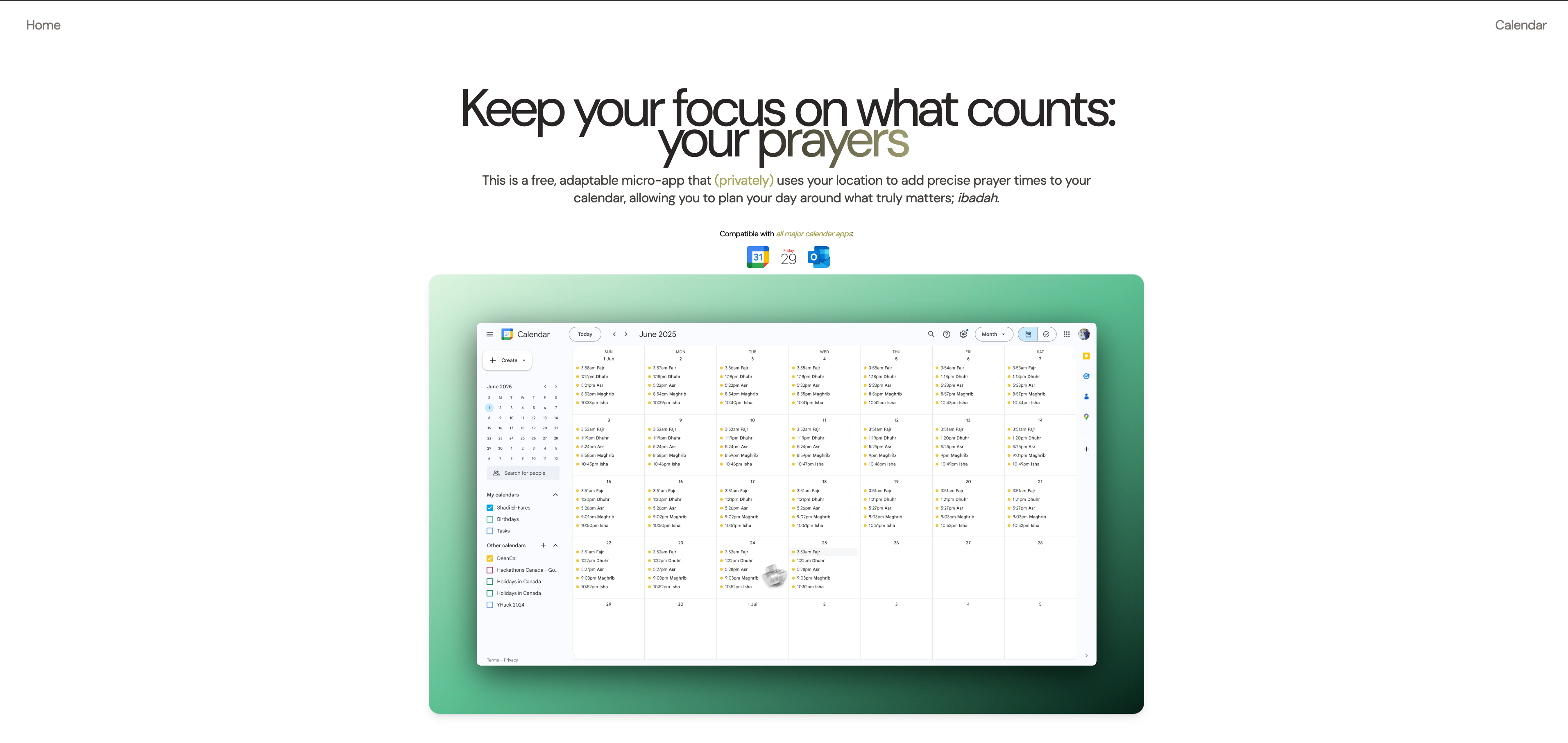 Redesigned home page